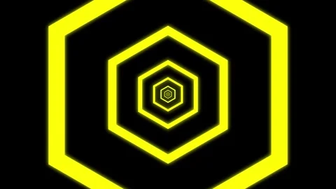 Aesthetic Abstract Loop Hexagon Animation Yellow Background Motion Design Video Stock Footage 292679372