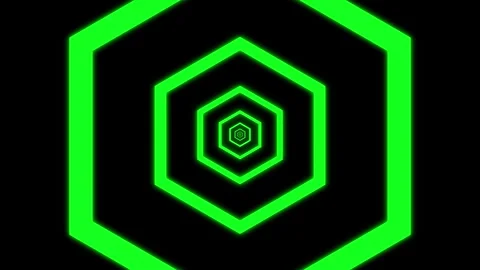 Aesthetic Abstract Loop Hexagon Animation Green Background Motion Design Video Stock Footage 292679374