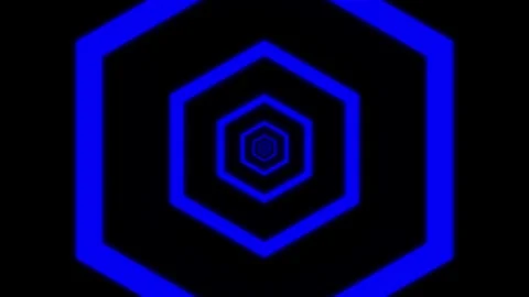 Aesthetic Abstract Loop Hexagon Animation Blue Background Motion Design Video Stock Footage 292679385