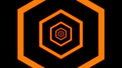 Aesthetic Abstract Loop Hexagon Animation Orange Background Motion Design Video Stock Footage 292679411