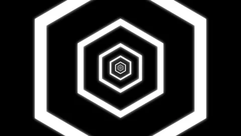 Aesthetic Abstract Loop Hexagon Animation White Background Motion Design Video Stock Footage 292679424