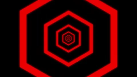 Aesthetic Abstract Loop Hexagon Animation Red Background Motion Design Video Stock Footage 292679427