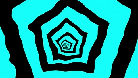 Aesthetic Abstract Loop Pentagon Animation Blue Background Motion Design Video Stock Footage 292439019