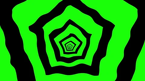 Aesthetic Abstract Loop Pentagon Animation Green Background Motion Design Video Stock Footage 292439038