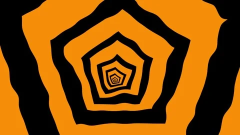 Aesthetic Abstract Loop Pentagon Animation Orange Background Motion Design Video Stock Footage 292439099
