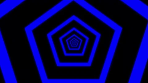 Aesthetic Abstract Loop Pentagon Animation Blue Background Motion Design Video Stock Footage 292679201