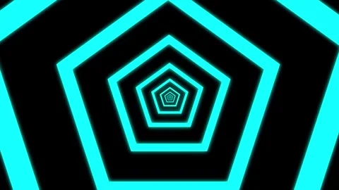 Aesthetic Abstract Loop Pentagon Animation Blue Background Motion Design Video Stock Footage 292679202