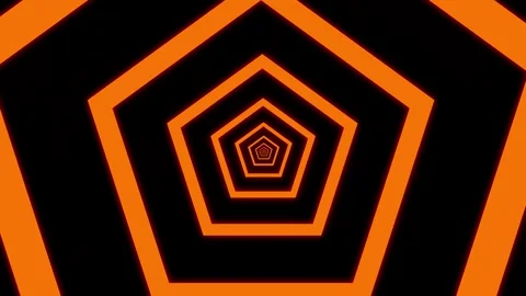 Aesthetic Abstract Loop Pentagon Animation Orange Background Motion Design Video Stock Footage 292679204