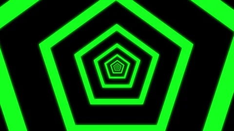Aesthetic Abstract Loop Pentagon Animation Green Background Motion Design Video Stock Footage 292679294