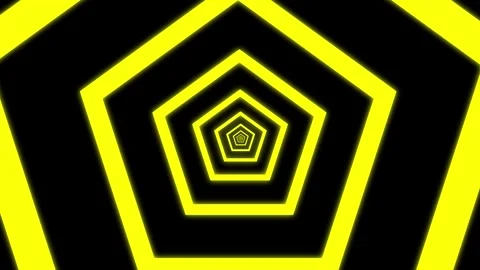 Aesthetic Abstract Loop Pentagon Animation Yellow Background Motion Design Video Stock Footage 292679307