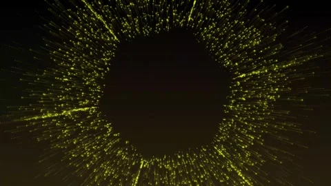 Aesthetic Abstract Moving Yellow Dot Lines Background Animation Stock Footage 294605937