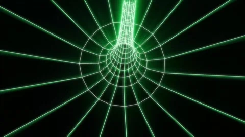 Aesthetic Abstract Tunnel Circle Animation Green Background Motion Design Video Stock Footage 293775593