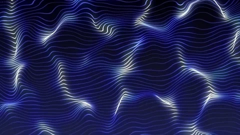 Aesthetic Abstract Wavy Line Loop Dark Blue Background Motion Design Video 4K HD Stock Footage 292457081