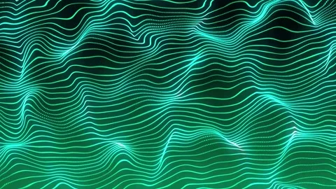 Aesthetic Abstract Wavy Lines Loop Green Background Motion Design Video 4K HD Stock Footage 292457093