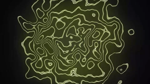 Aesthetic Abstract Wavy Lines Loop Yellow Background Motion Design Video 4K HD Stock Footage 293558036