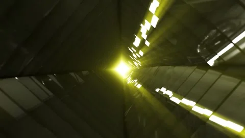 Aesthetic Abstract Wavy Tunnel Loop Yellow Background Motion Design Video 4K HD Stock Footage 293922580
