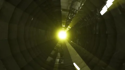 Aesthetic Abstract Wavy Tunnel Loop Yellow Background Motion Design Video 4K HD Stock Footage 293931906