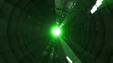 Aesthetic Abstract Wavy Tunnel Loop Green Background Motion Design Video 4K HD Stock Footage 293931925