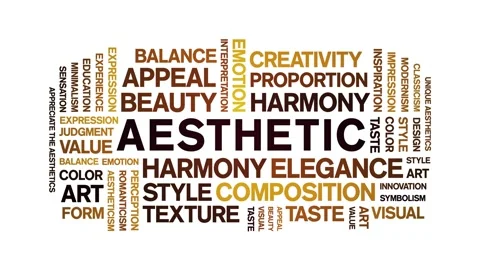 Aesthetic animated word cloud,animation tag kinetic typography seamless loop. Stock Footage 315770959