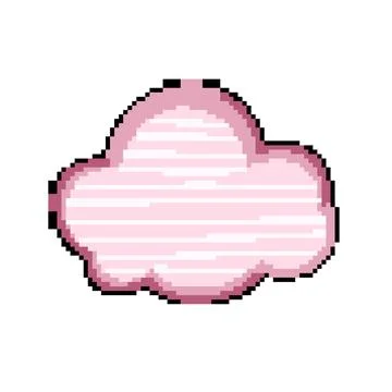 Aesthetic boho cloud pixel art vector illustration Stock Illustration