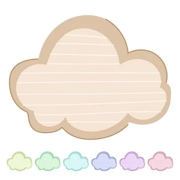 Aesthetic boho cloud vector cartoon graphic イラスト素材