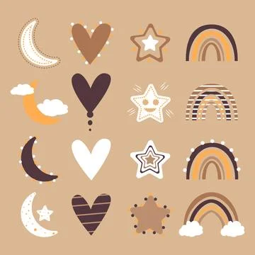 Aesthetic boho element Illustrazione stock