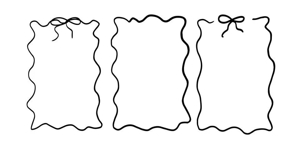Aesthetic Border and Frame Set Illustration | Doodle for Elegant Designs Stock Illustration