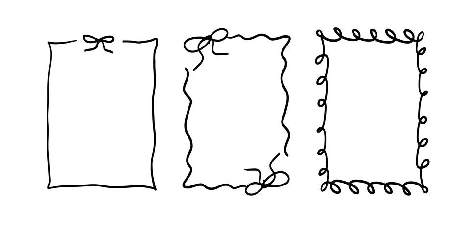 Aesthetic Border and Frame Set Illustration | Doodle for Elegant Designs Stock-Illustration