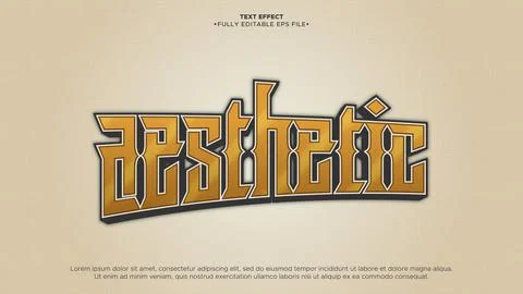 Aesthetic brown 3d text effect 스톡 일러스트