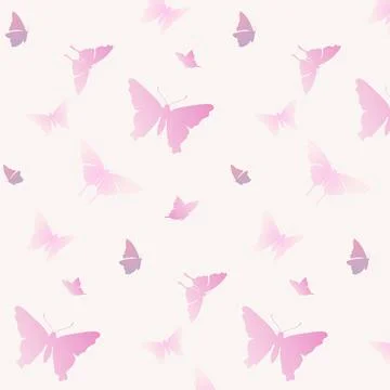 Aesthetic butterfly pattern background, pastel pink psd animal illustration Illustrazione stock
