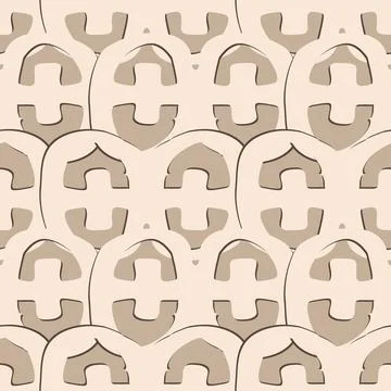 Aesthetic Contemporary printable seamless pattern with abstract line brush .. Stock Illustration