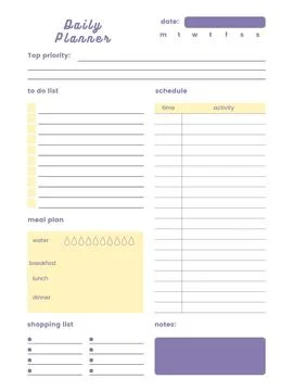 Aesthetic daily planner Stock Illustration