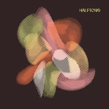 Aesthetic dotted design composition. Wall art poster. Abstract Half tone Illustrazione stock