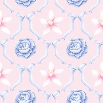 Aesthetic Floral seamless pattern background. For fabric, packaging paper, scrap Stock Illustration