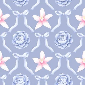 Aesthetic Floral seamless pattern background. For fabric, packaging paper, scrap Stock Illustration