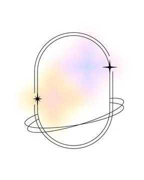 Aesthetic geometric oval shape, linear element Stock Illustration