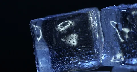 Aesthetic Ice Cubes on Black Background Vidéo 104442213
