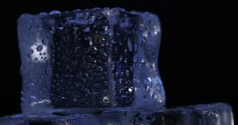 Aesthetic Ice Cubes on Black Background Vidéo 104570440