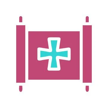 Aesthetic medical scroll icon vector illustration Stock Illustration