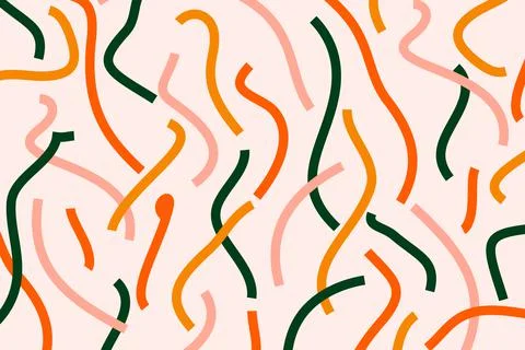 Aesthetic minimal abstract pattern with various colorful geometric lines Stock Illustration