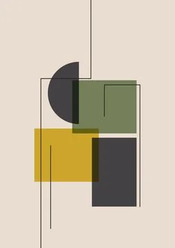 Aesthetic minimalist geometric elements interior poster. Bauhaus contempora.. Illustrazione stock