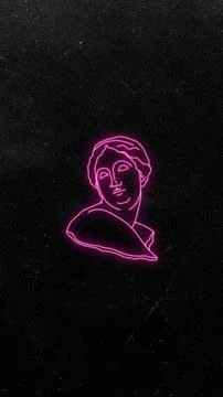 Aesthetic neon statue Stock Illustration