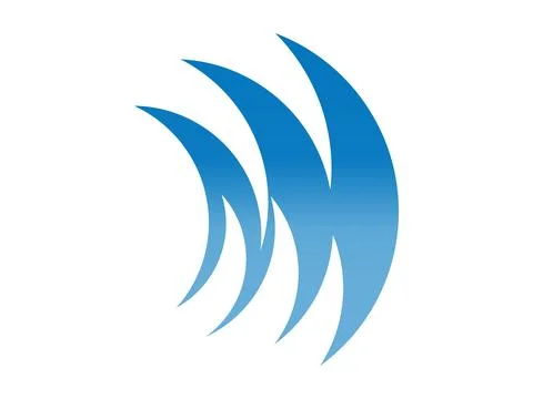 Aesthetic Ocean Wave Abstract Shape Icon Vector Stock Illustration