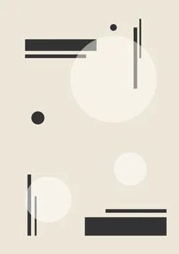 Aesthetic print with stripes elements poster. Boho home decor of circle in Illustrazione stock