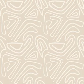 Aesthetic printable seamless pattern, line shapes Stock Illustration