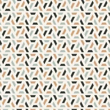 Aesthetic seamless pattern in boho style. Abstract beige and blue geometric Stock Illustration