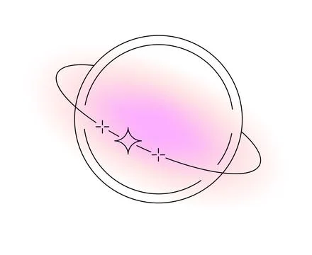 Aesthetic space planet shape, element or figure Illustrazione stock