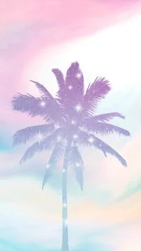 Aesthetic summer, palm tree design Stock-Illustration