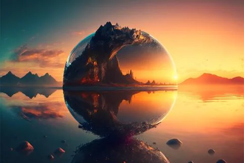 Aesthetic Sunset Desktop Wallpapers Stock Illustration