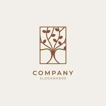 Aesthetic tree logo icon Stock Illustration